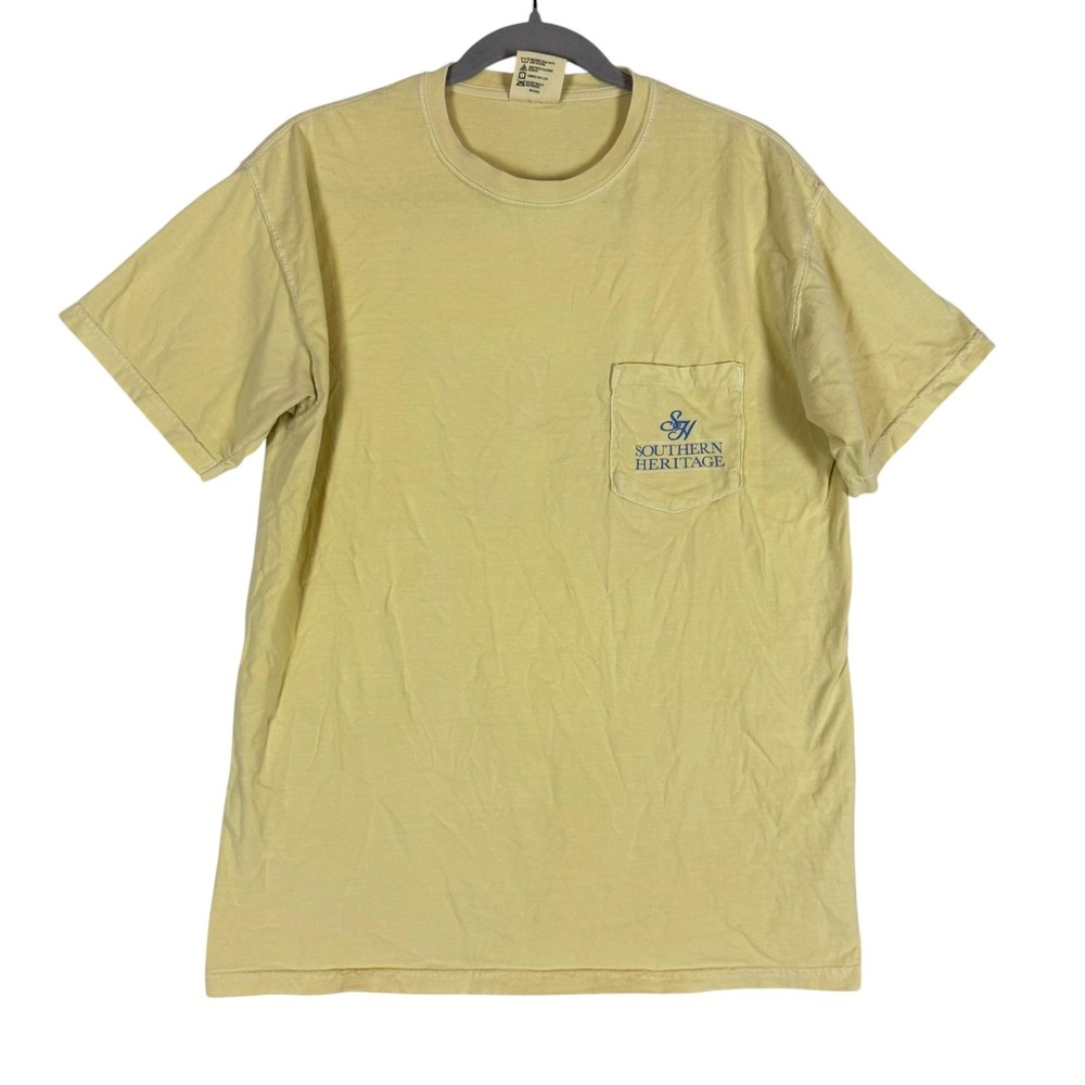 Comfort Colors Shirt Mens Medium Yellow Southern Heritage Sweet Tea Graphic Tee